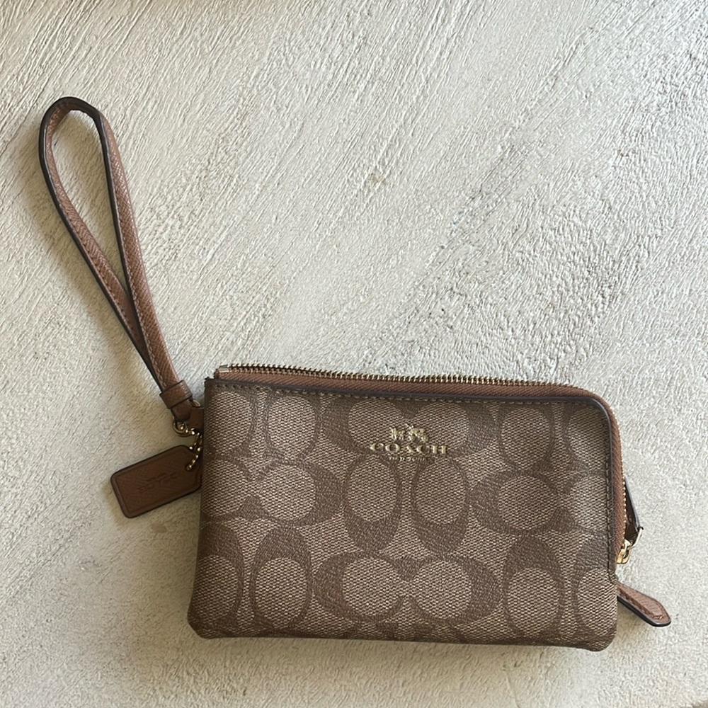 Coach Brown Wristlet